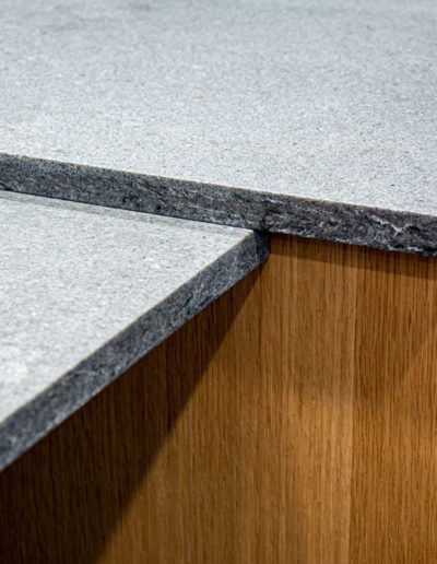 Grey countertop on wood