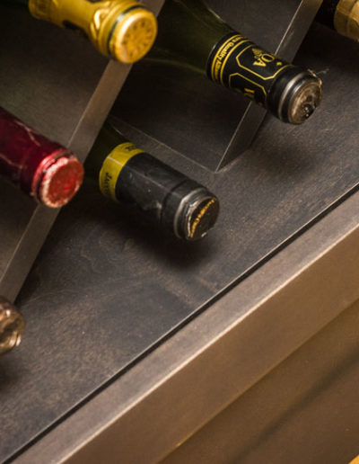 Kitchen with wine rack close